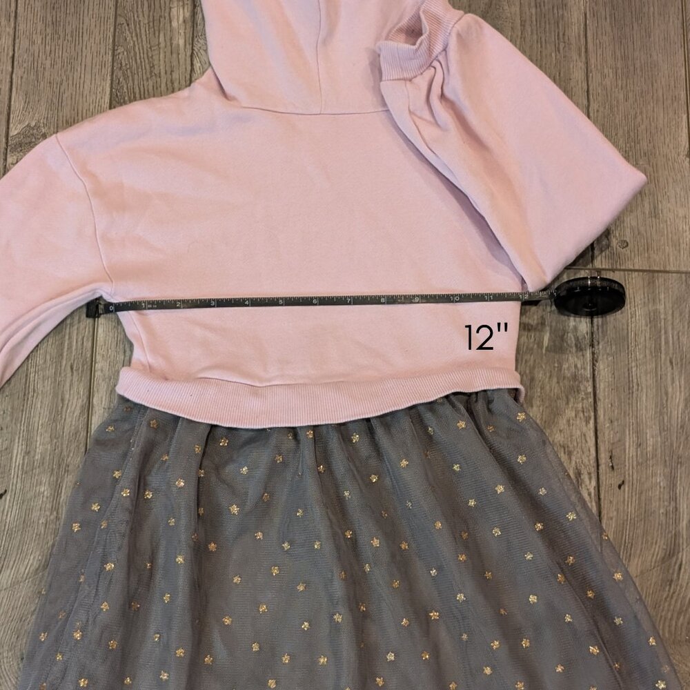 Carter's KID, Hoodie Dress, PInk.Grey w Strs, Sz 5/5A - Picture 8 of 10
